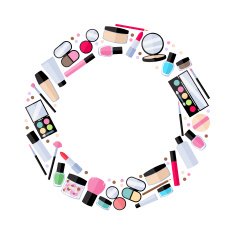 Cosmetics make-up beauty accessories illustration