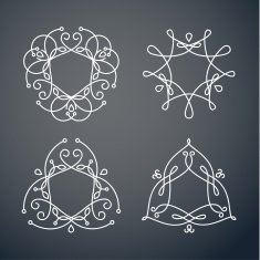 Set of outline monogram 04