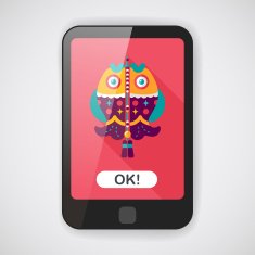 Chinese New Year flat icon with long shadow N26