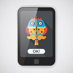 Chinese New Year flat icon with long shadow N27