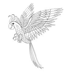 Hand drawn tribal Parrot bird totem