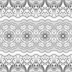 Vector Seamless Abstract Black and White Tribal Pattern N113