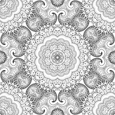 Vector Seamless Abstract Black and White Tribal Pattern N114