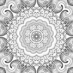Vector Seamless Abstract Black and White Tribal Pattern N115
