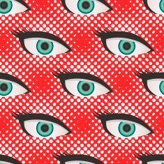 Pop art style halftone eyes pattern N3