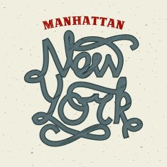 New York lettering print template