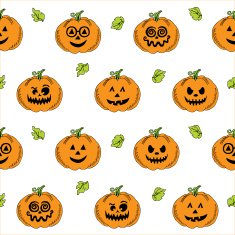 Halloween pumpkin cartoon seamless pattern background