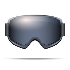 Classic snowboarding goggles with big glass