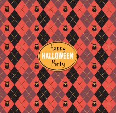 Seamless pattern Of Vintage Happy Halloween Tartan Texture