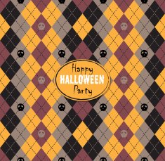 Seamless pattern Of Vintage Happy Halloween Tartan Texture N3