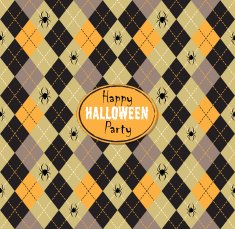 Seamless pattern Of Vintage Happy Halloween Tartan Texture N4
