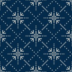 Knitted Sweater Design with Stars Seamless Pattern