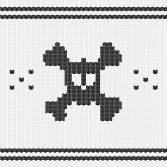 Knitted skull with bones sweater for halloween and christmas N2