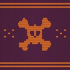 Knitted skull with bones sweater for halloween and christmas N5