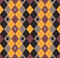 Seamless pattern Of Vintage Happy Halloween Tartan Texture N5