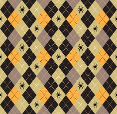 Seamless pattern Of Vintage Happy Halloween Tartan Texture N6