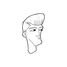 line drawing cartoon cool fashion guy N2