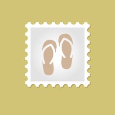 Flip Flops vector stamp