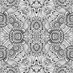 Abstract vector decorative ethnic floral seamless pattern