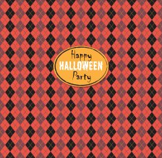 Seamless pattern Of Vintage Happy Halloween Tartan Texture N8