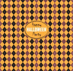 Seamless pattern Of Vintage Happy Halloween Tartan Texture N9