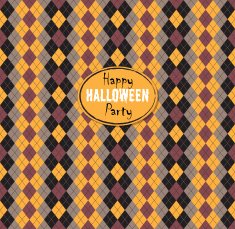 Seamless pattern Of Vintage Happy Halloween Tartan Texture Hall