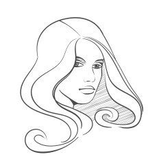 Girl with a long hair N2