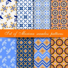 Set of mexican seamless patterns