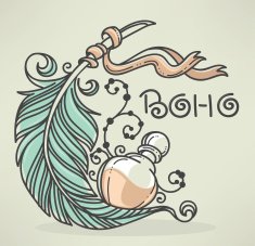 Boho chic hand drawn background