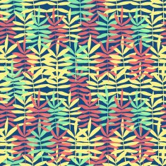 Colorful texture with hand drawn leaves