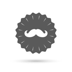 Hipster mustache sign icon Barber symbol