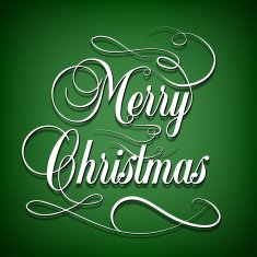 Merry Christmas retro green background Vector illustration EPS