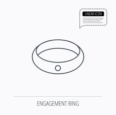 Diamond engagement ring icon Jewelery sign