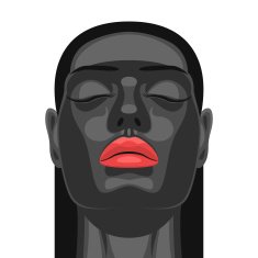 Beauty Model with Black Skin