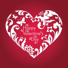 Valentine's day red card with greeting text N2