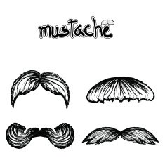 Set of mustache vector on white background set 2