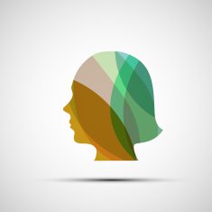 Silhouette of a girl from the leaves
