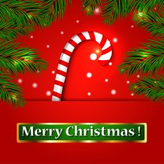 Merry Christmas candy on a background Vector illustration