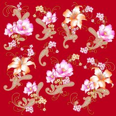 Flower paisley material N3