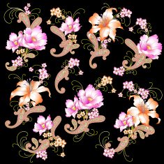 Flower paisley material N5