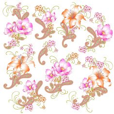Flower paisley material N6