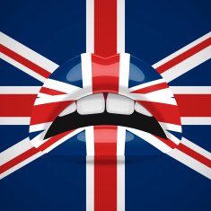 Beauty Lips with United Kingdom Flag Makeup