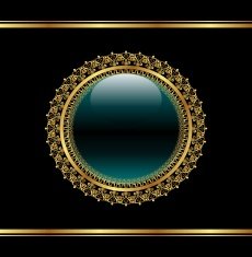 golden floral medallion for packing