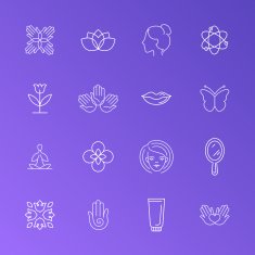 Collection of mono line labels and badges