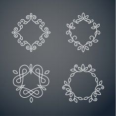 Set of outline monogram 02
