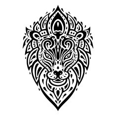 Lions head Tribal pattern