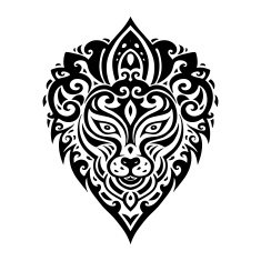 Lions head Tribal pattern N2
