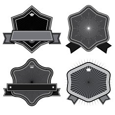 Set of badges ribbons and labels set 19