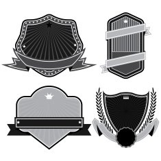 Set of badges ribbons and labels set 17