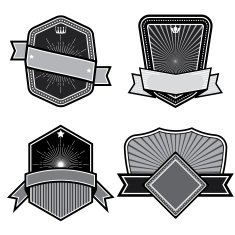 Set of badges ribbons and labels set 16